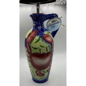 Chesapeake Bay 9in Nautical Ocean Theme Oil Decanter NWT crab blue